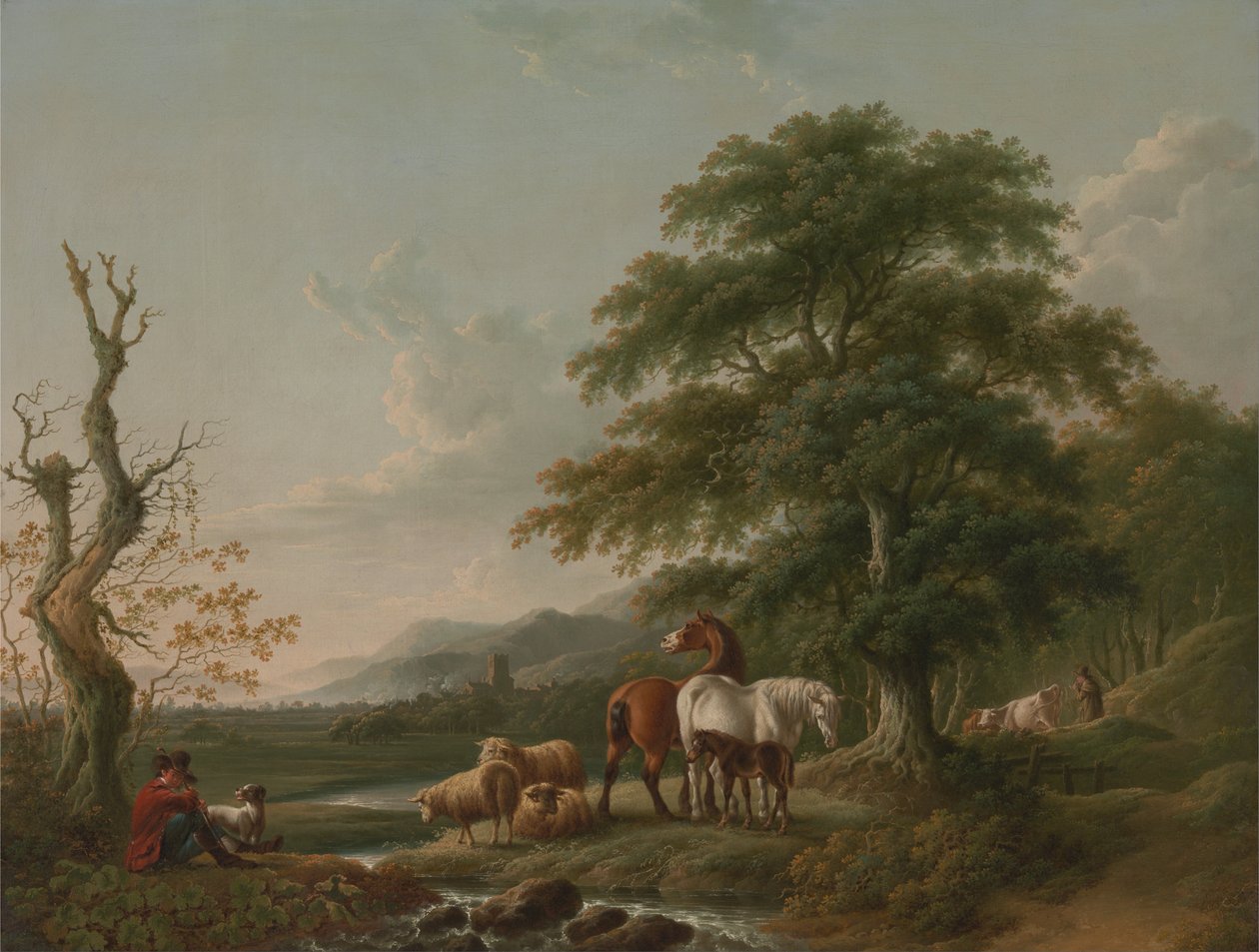 Landschaft mit einem Schäfer von Charles Towne