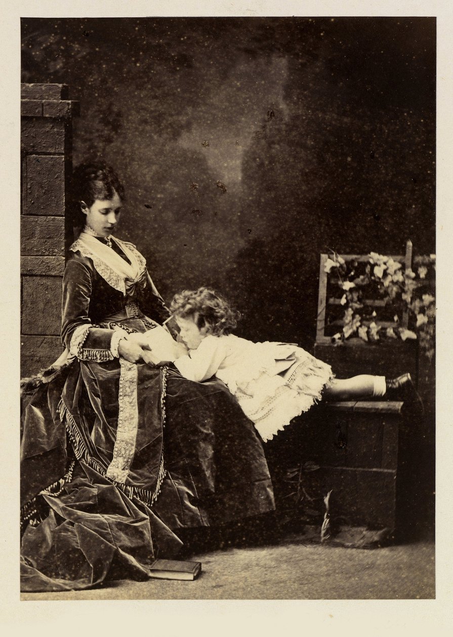 Maria Fjodorowna (Dagmar von Dänemark) (1847-1928) und ihr Sohn, der Zarewitsch Nikolaus Alexandrowitsch (Nikolaus II.) von Charles Bergamasco