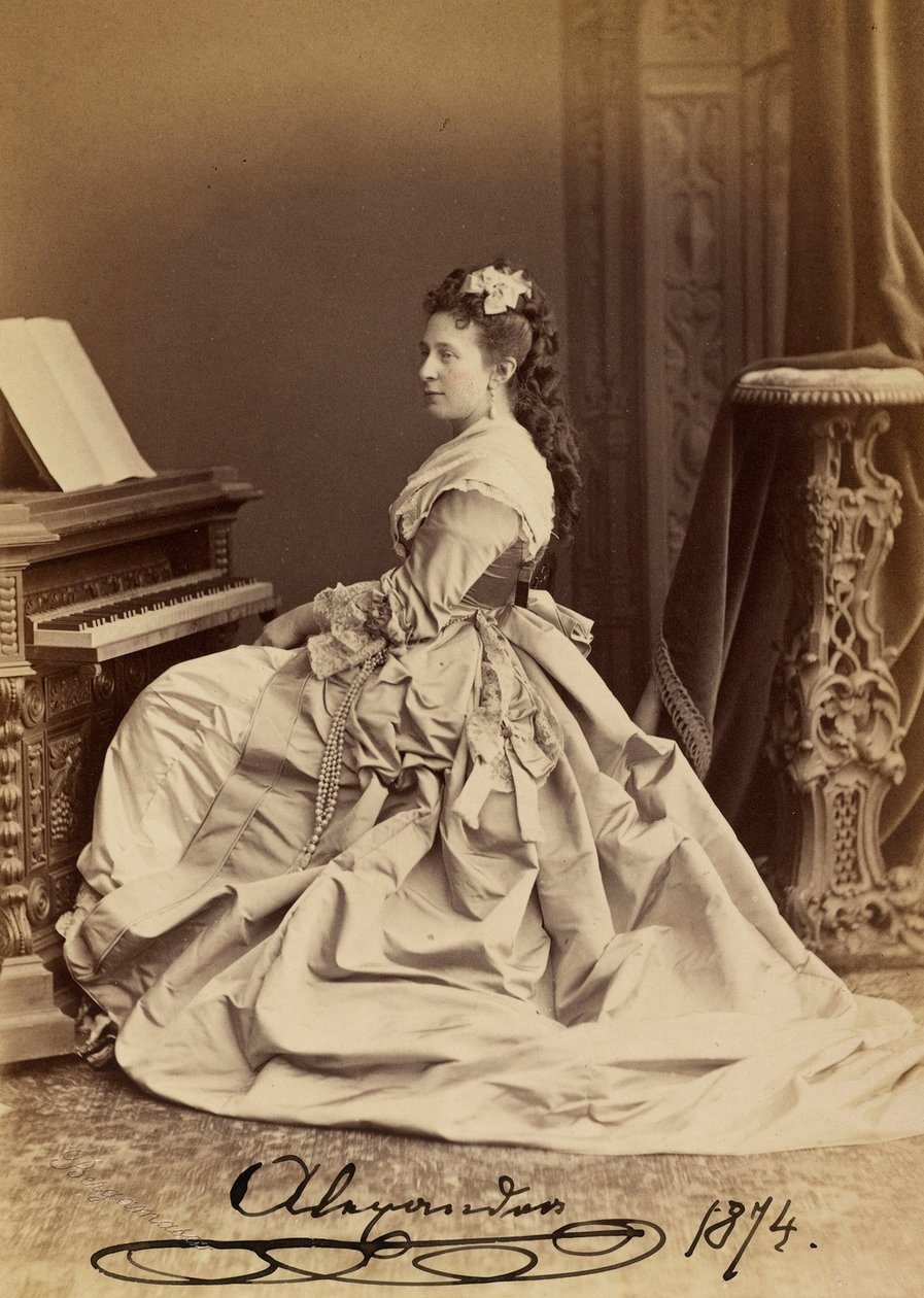 Porträt der Großherzogin Alexandra Iossifowna von Sachsen-Altenburg von Charles Bergamasco