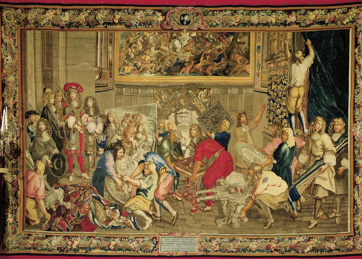 Ludwig XIV. besucht die Gobelins-Manufaktur von Charles (studio of ) Le Brun