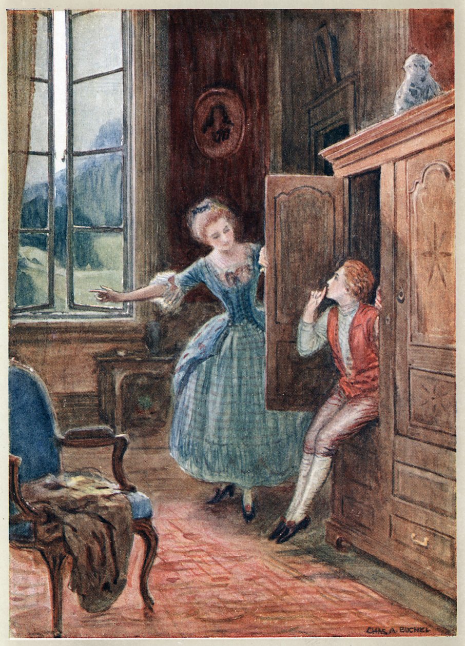Szene aus Mozarts Oper Die Hochzeit des Figaro (Le Nozze di Figaro) von Charles A. Buchel
