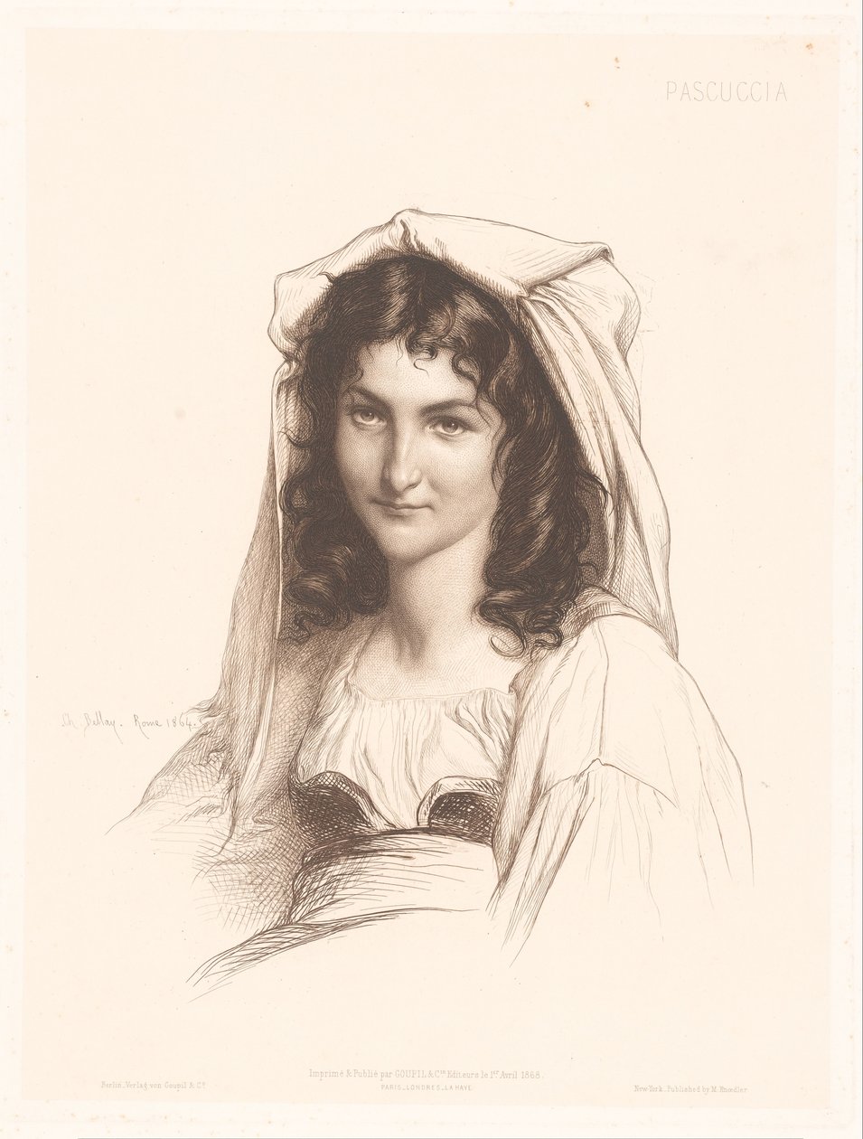Porträt einer italienischen Frau von Charles Alphonse Paul Bellay