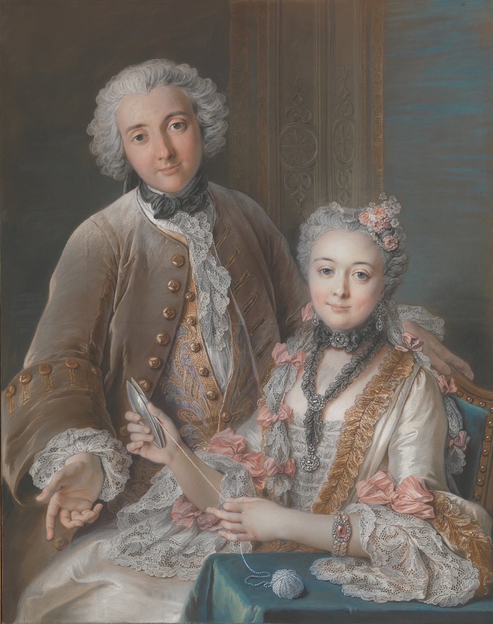 François de Jullienne und seine Frau Marie Élisabeth de Séré de Rieux, 1743 von Charles Antoine Coypel
