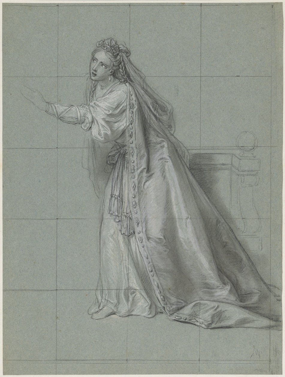 Studie einer Frau (Rodugune), nach links gewandt von Charles Antoine Coypel