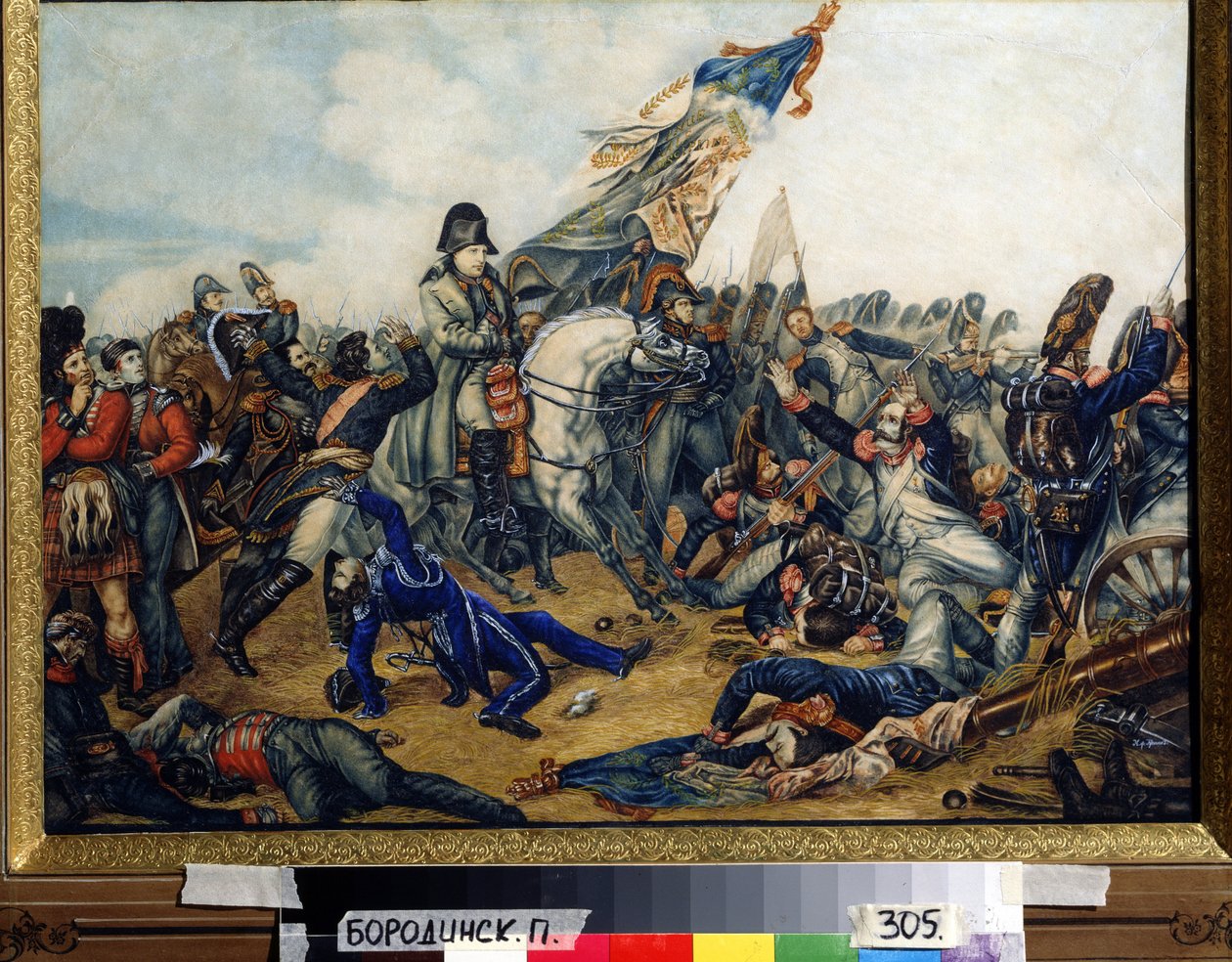 Napoleon I. in der Schlacht von Waterloo am 18. Juni 1815 von Charles Auguste Steuben