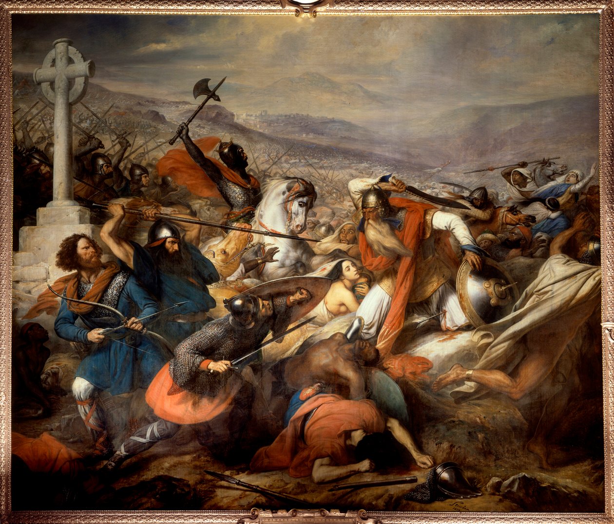 Die Schlacht von Poitiers, 25. Oktober 732 von Charles Auguste Steuben