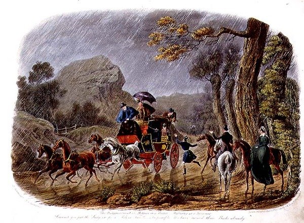 Die Enttäuschung oder Rückzug im Regen, gestochen von R.G. Reeve, veröffentlicht von Thomas McLean von Charles B. (after) Newhouse