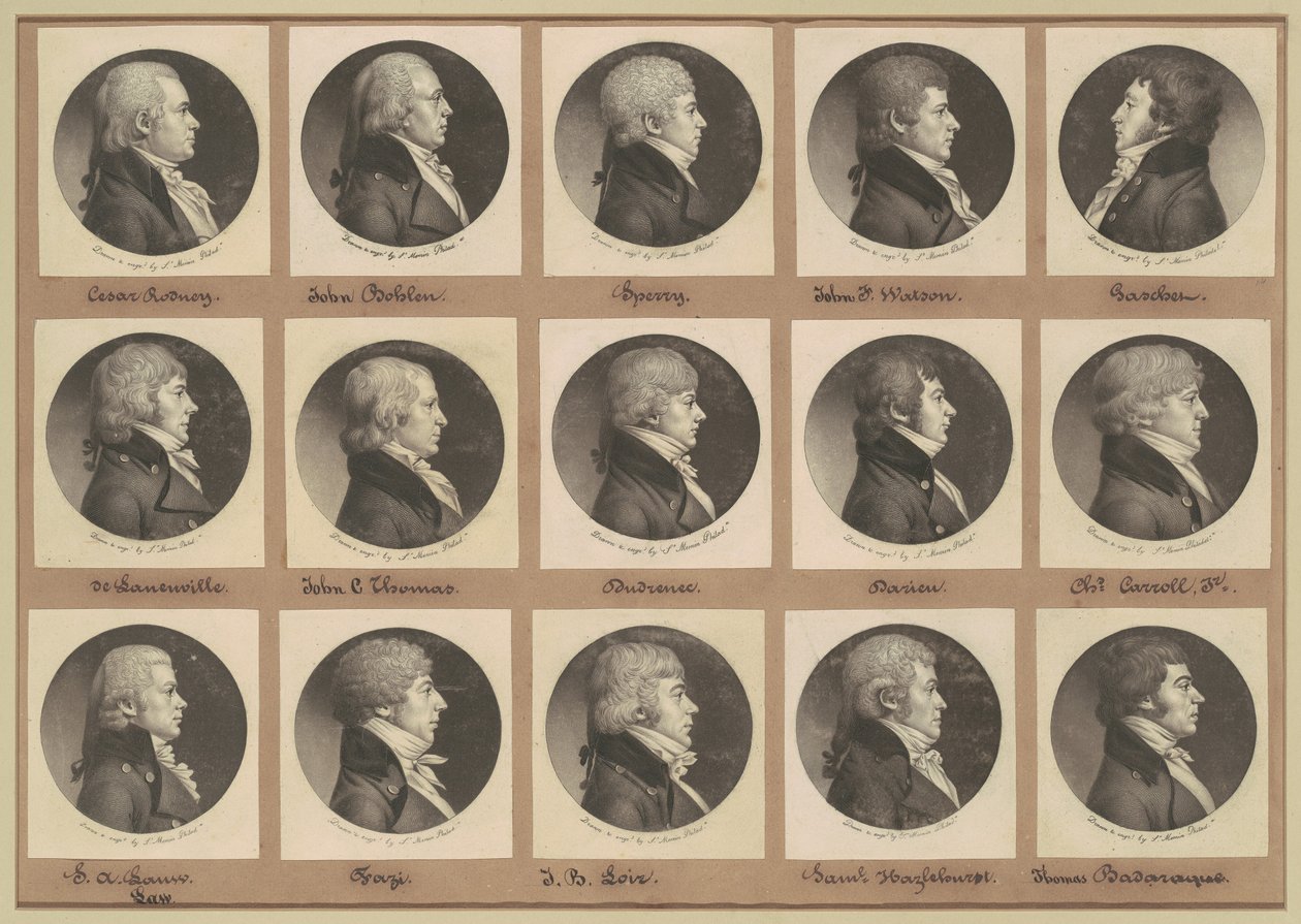 Saint-Mémin Sammlung von Porträts, Gruppe 14 von Charles B. J. Févret de Saint Mémin