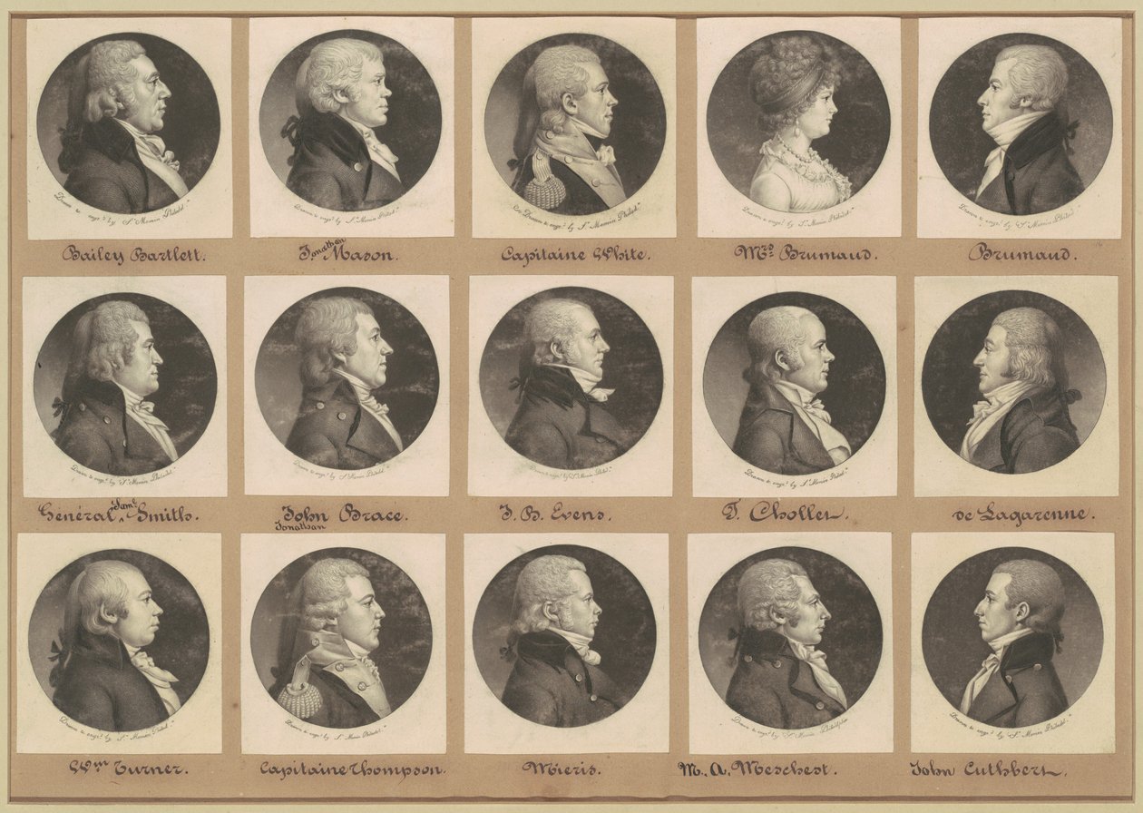 Saint-Mémin Sammlung von Porträts, Gruppe 16 von Charles B. J. Févret de Saint Mémin