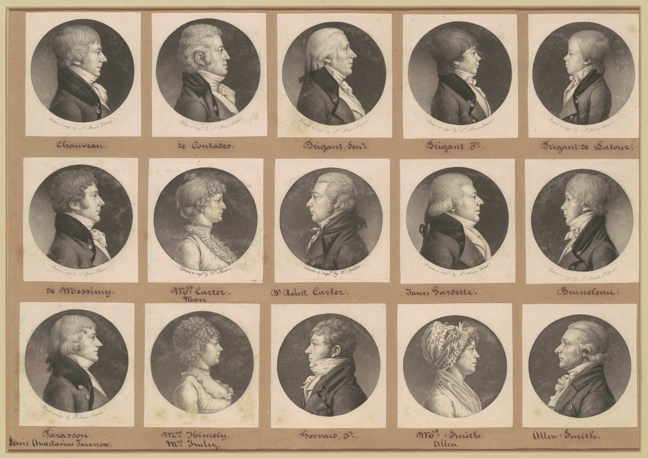 Saint-Mémin Sammlung von Porträts, Gruppe 20 von Charles B. J. Févret de Saint Mémin