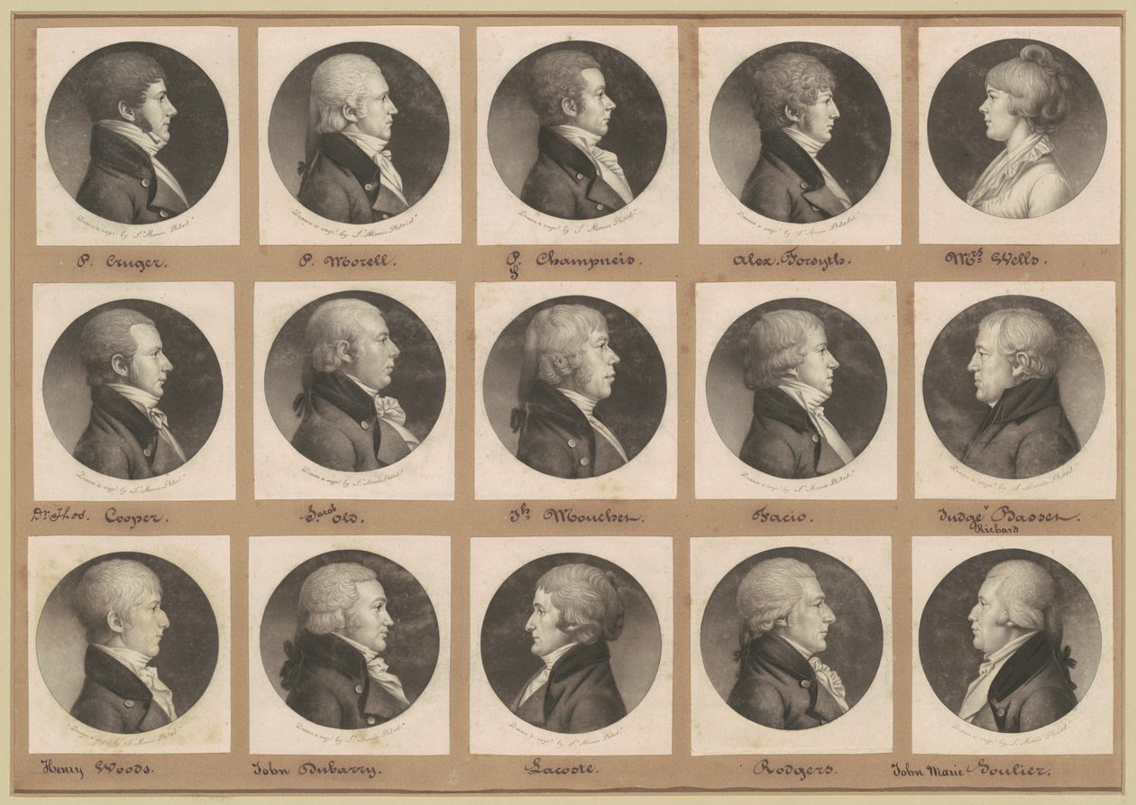 Saint-Mémin Sammlung von Porträts, Gruppe 21 von Charles B. J. Févret de Saint Mémin