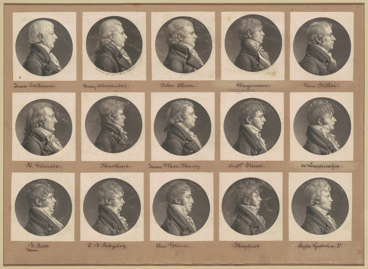 Saint-Mémin Sammlung von Porträts, Gruppe 26 von Charles B. J. Févret de Saint Mémin