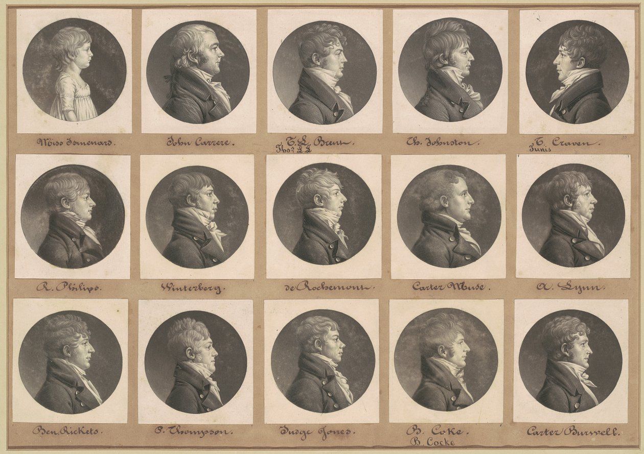 Saint-Mémin Sammlung von Porträts, Gruppe 30 von Charles B. J. Févret de Saint Mémin