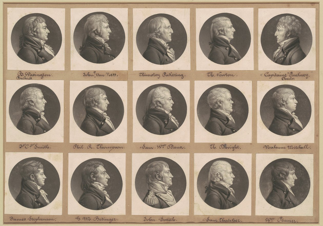 Saint-Mémin Sammlung von Porträts, Gruppe 33 von Charles B. J. Févret de Saint Mémin