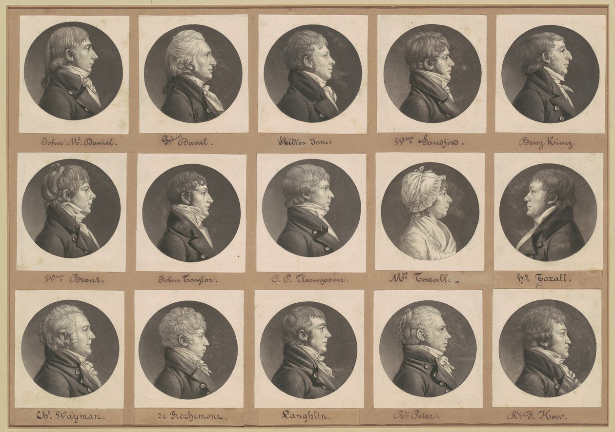 Saint-Mémin Sammlung von Porträts, Gruppe 35 von Charles B. J. Févret de Saint Mémin