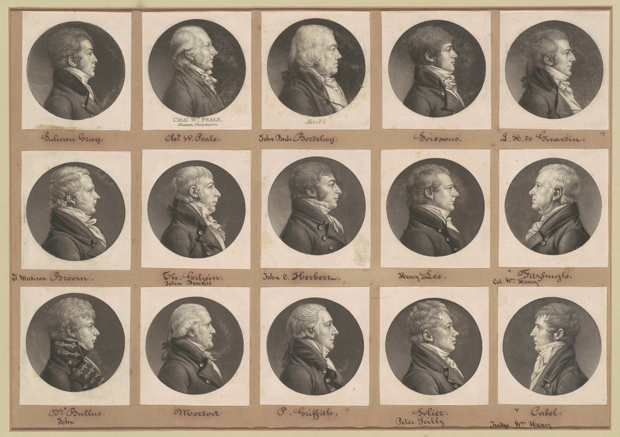 Saint-Mémin Sammlung von Porträts, Gruppe 37 von Charles B. J. Févret de Saint Mémin
