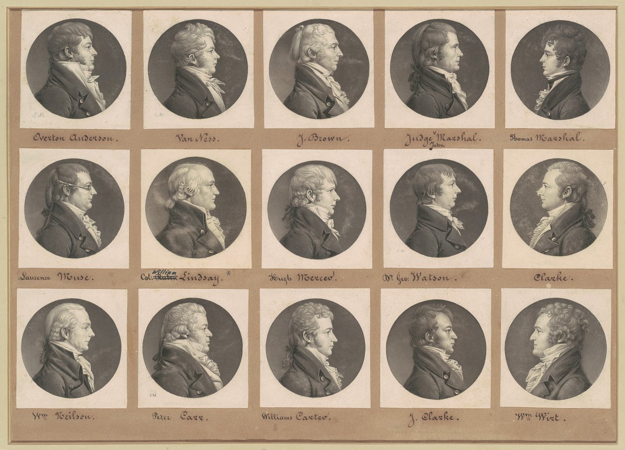 Saint-Mémin Sammlung von Porträts, Gruppe 40 von Charles B. J. Févret de Saint Mémin