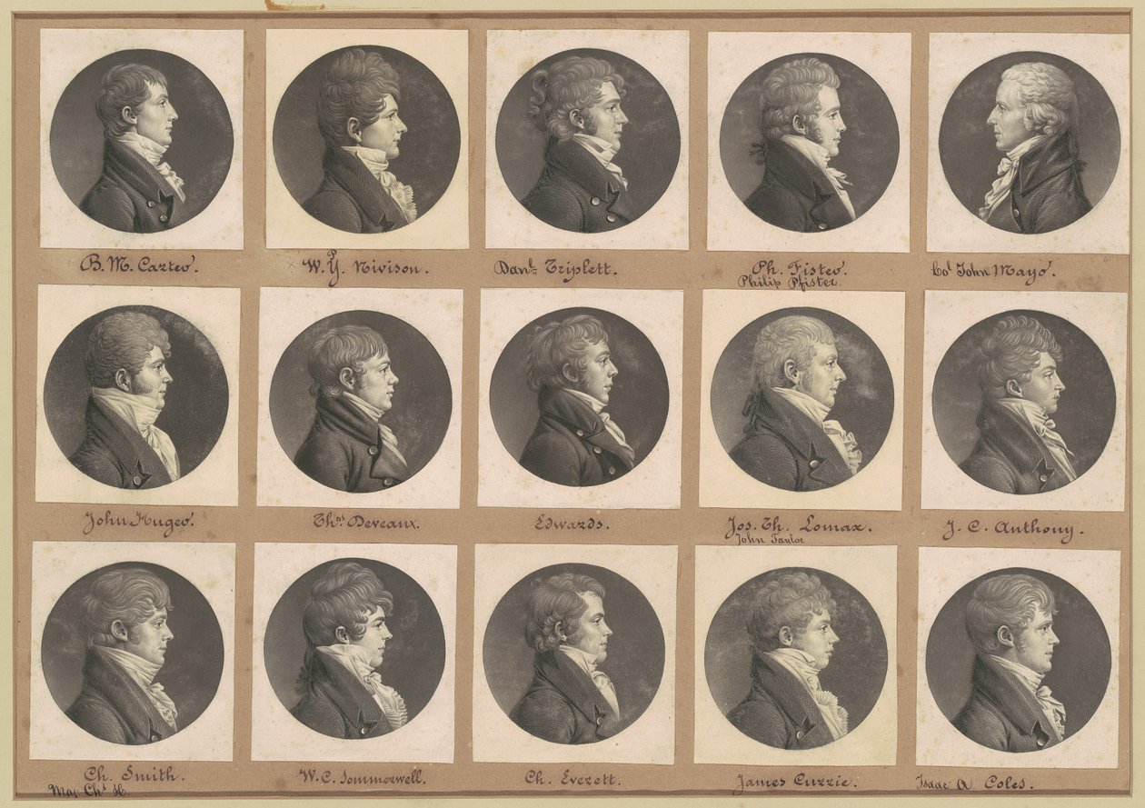 Saint-Mémin Sammlung von Porträts, Gruppe 41 von Charles B. J. Févret de Saint Mémin