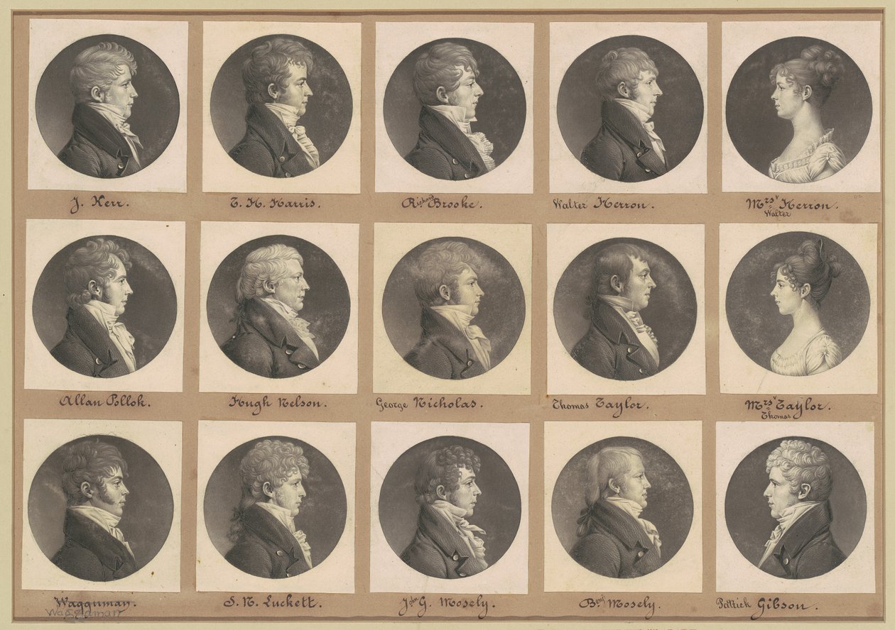 Saint-Mémin Sammlung von Porträts, Gruppe 42 von Charles B. J. Févret de Saint Mémin