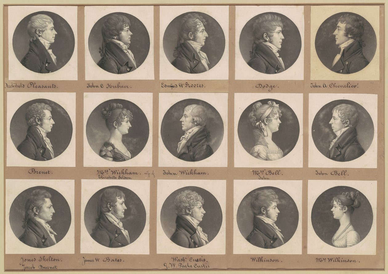 Saint-Mémin Sammlung von Porträts, Gruppe 43 von Charles B. J. Févret de Saint Mémin