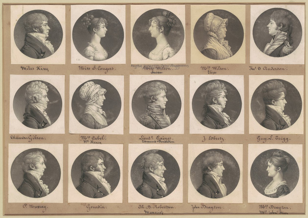 Saint-Mémin Sammlung von Porträts, Gruppe 44 von Charles B. J. Févret de Saint Mémin