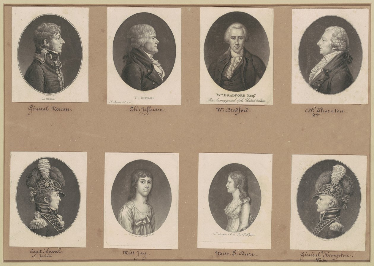 Saint-Mémin Sammlung von Porträts, Gruppe 51 von Charles B. J. Févret de Saint Mémin