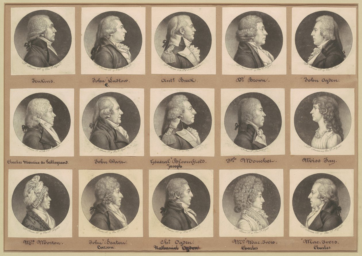 Saint-Mémin Sammlung von Porträts, Gruppe 7 von Charles B. J. Févret de Saint Mémin