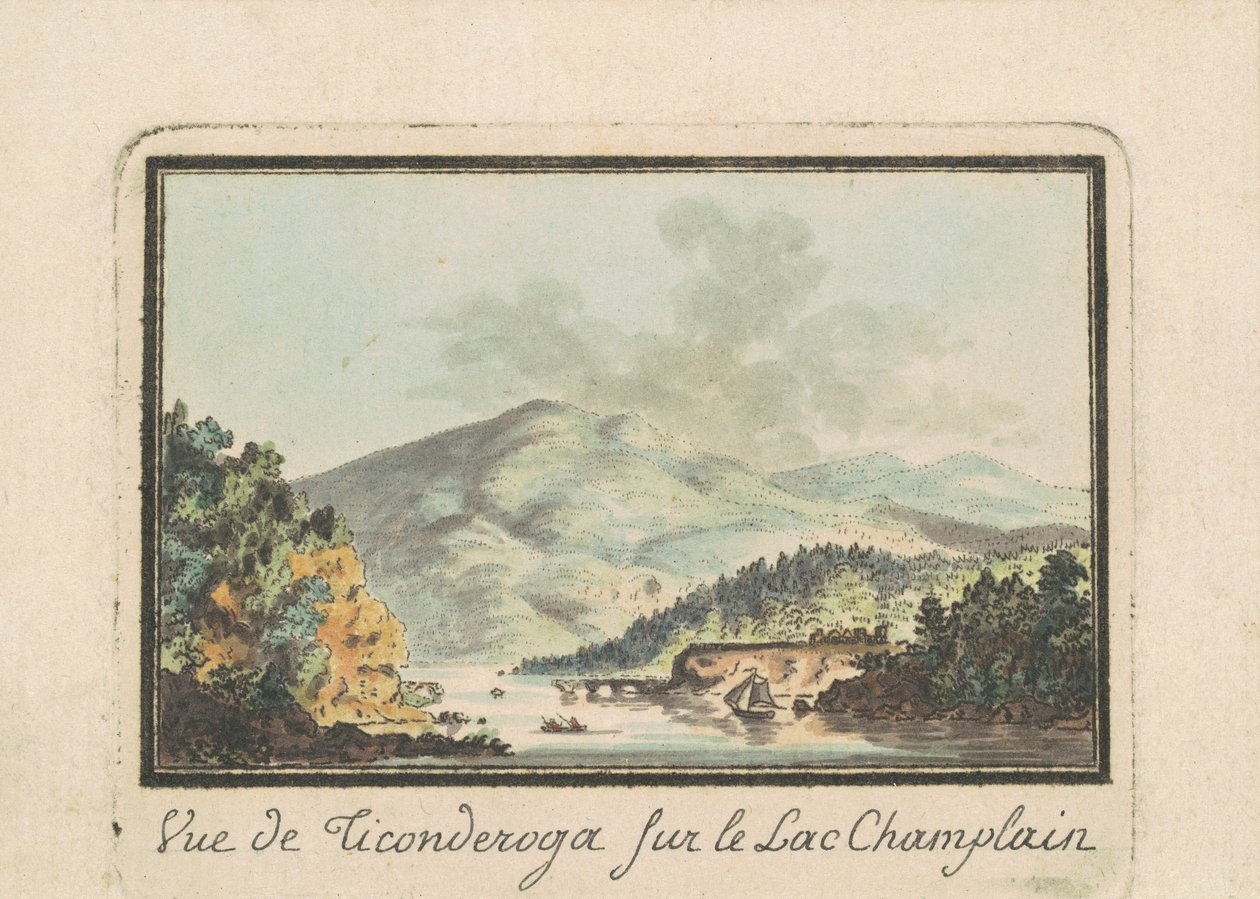 Blick auf Ticonderoga vom Lake Champlain von Charles B. J. Févret de Saint Mémin