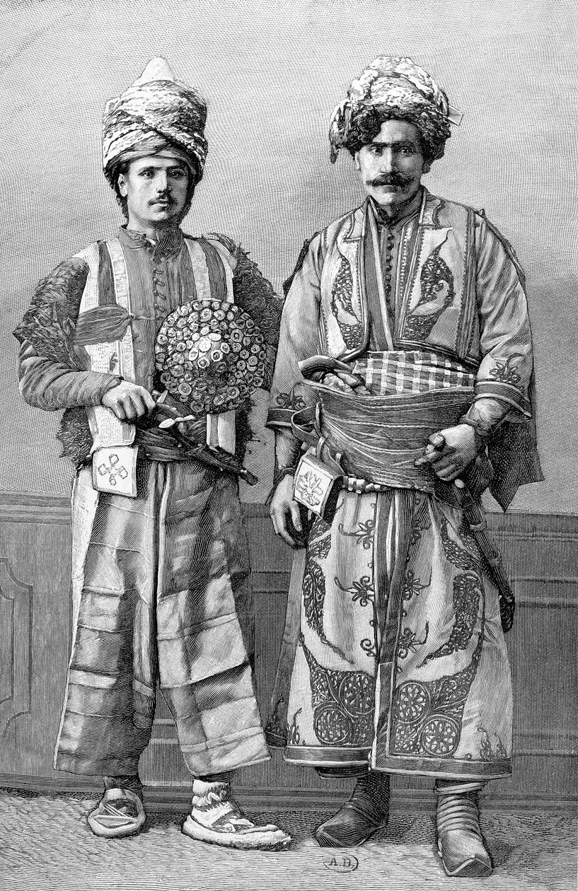 Kurden von Hazou. Gravur von Barban nach Fotografie. von Charles Barbant