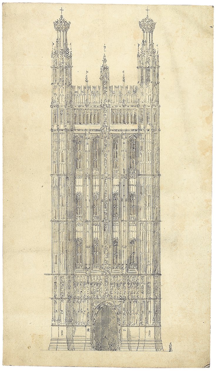 Zeichnung für das Parlament, ca. 1836-40 von Charles Barry