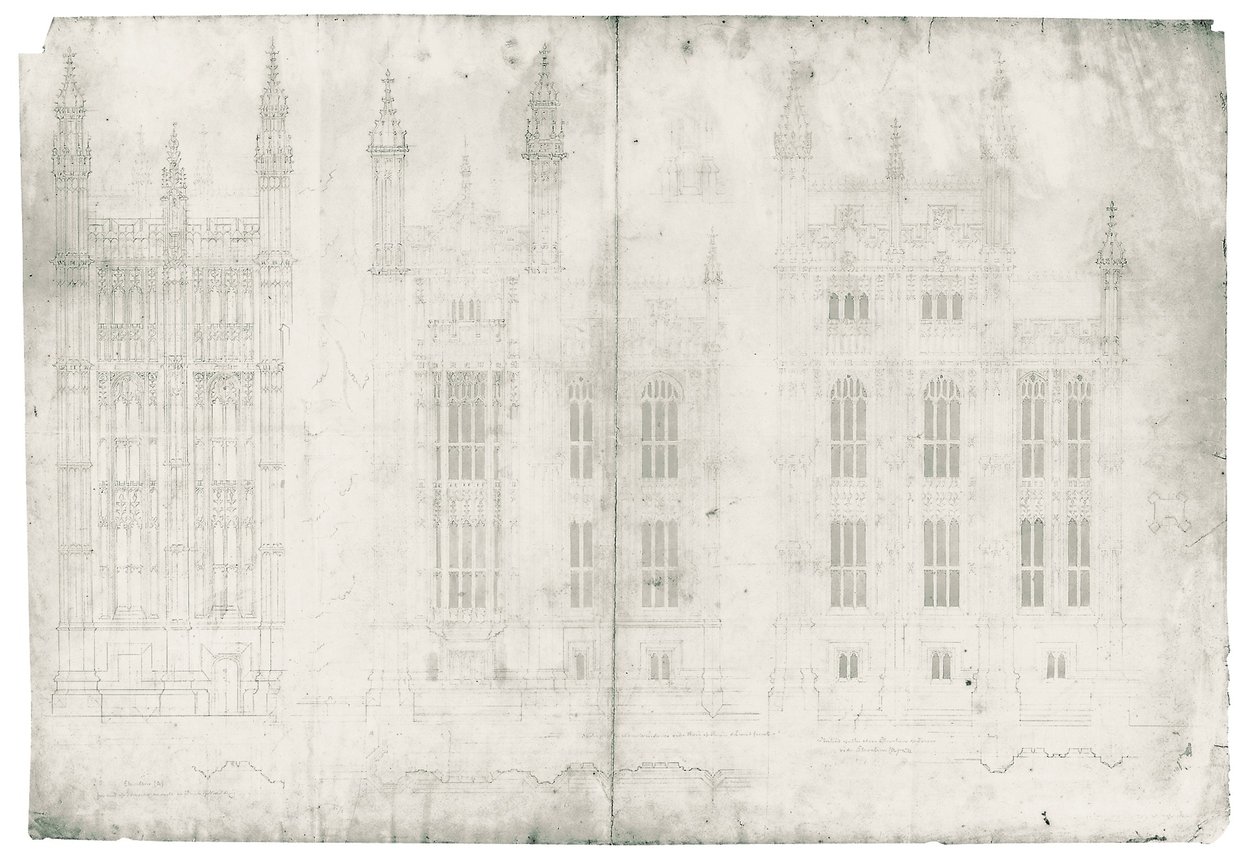Zeichnung für das Parlament, ca. 1836-40 von Charles Barry