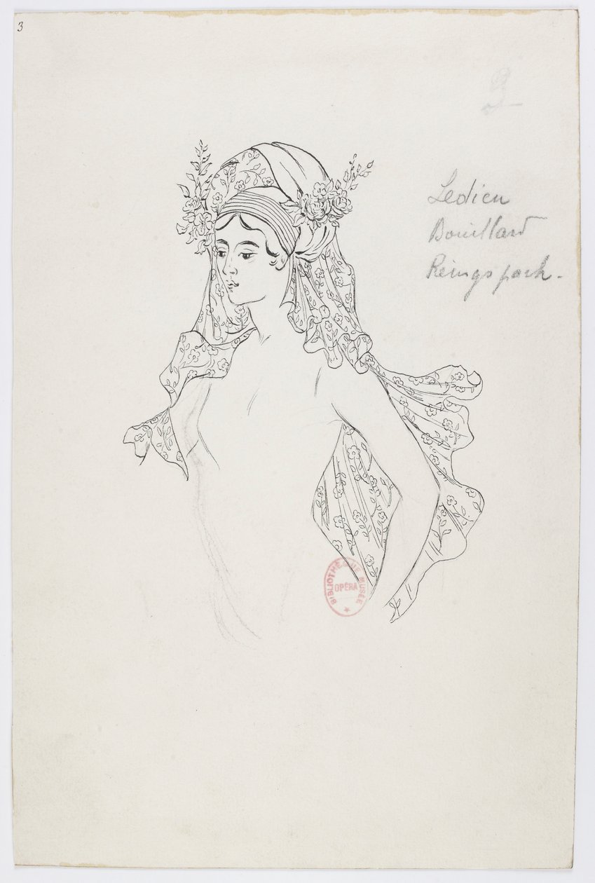 Holmès - La montagne noire - Kostümentwürfe von Charles Bianchini - 03(b). Ledieu, Bouillard, Reingspach, (choeur dames) von Charles Bianchini