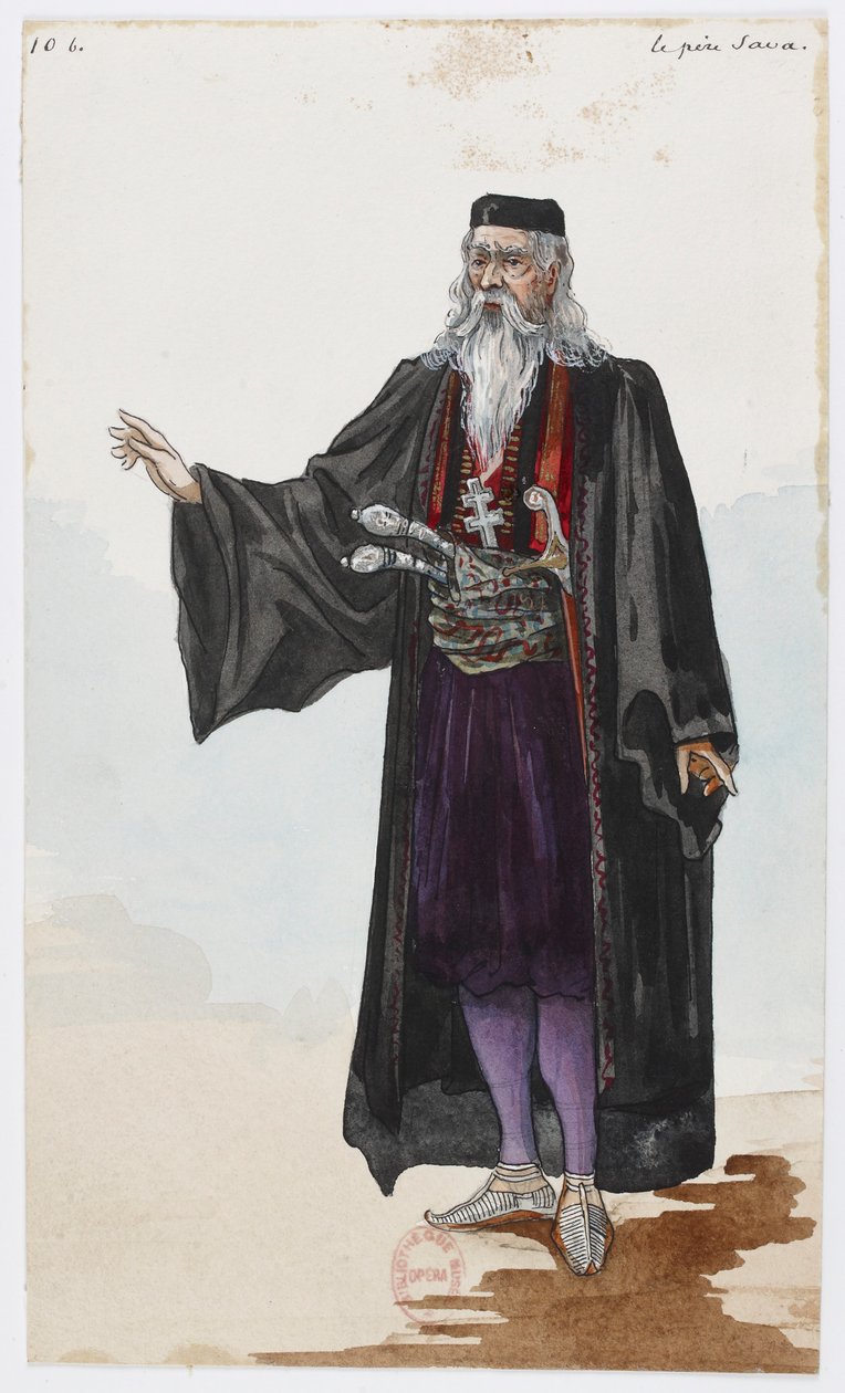 Holmès - La montagne noire - Kostümentwürfe von Charles Bianchini - 10b. Der Vater Sava von Charles Bianchini