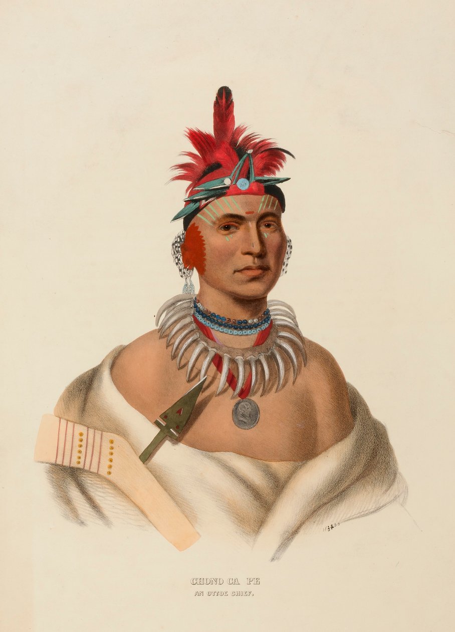 CHONO CA PE. EIN OTTOE HÄUPTLING, aus Geschichte der Indianerstämme Nordamerikas von Charles Bird King