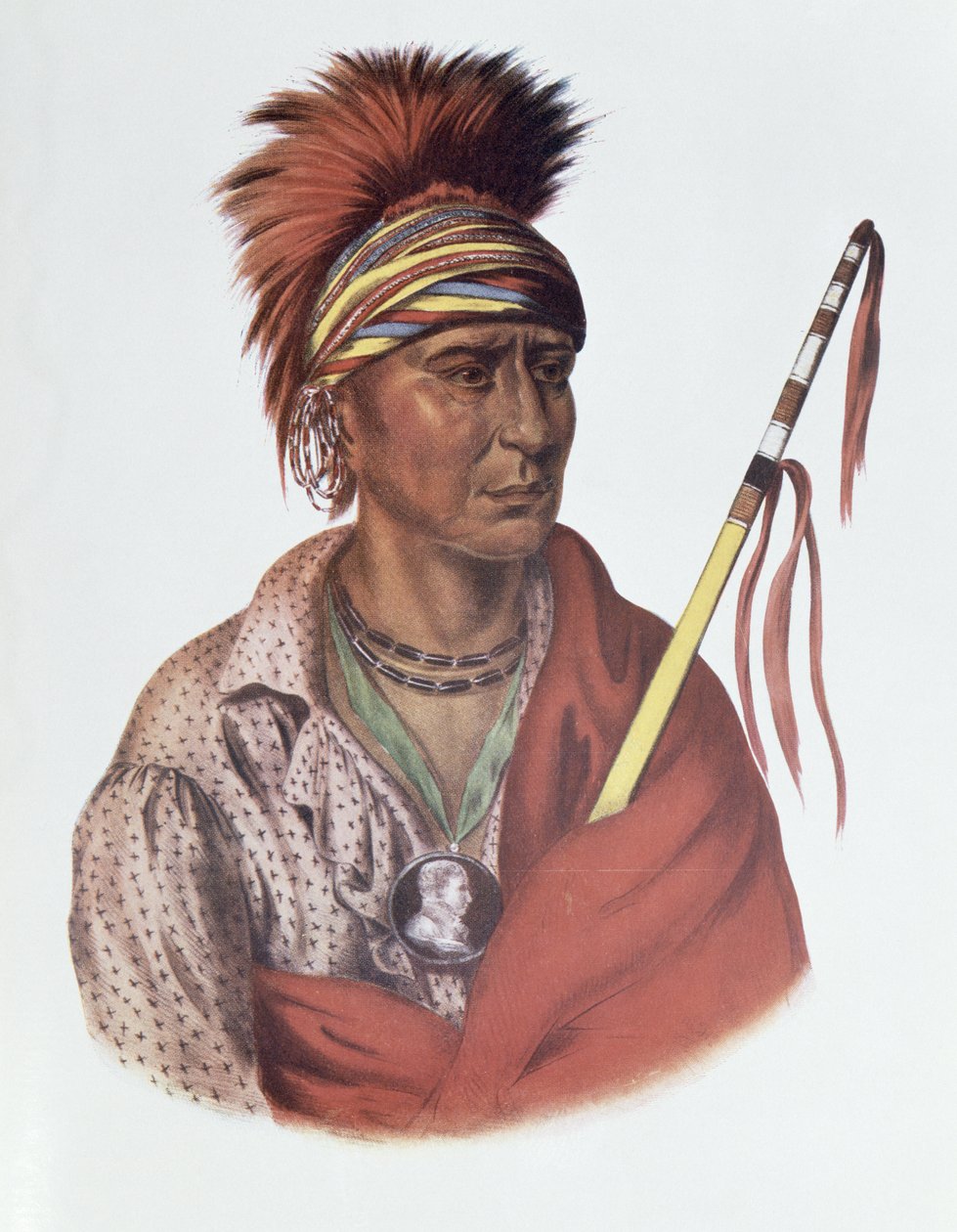 Notchimine oder Kein Herz, ein Iowa-Häuptling, 1837, Illustration aus 