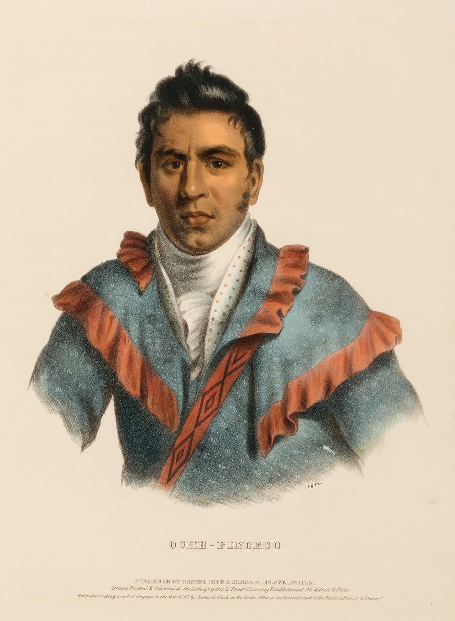 OCHE-FINCECO, aus Geschichte der Indianerstämme Nordamerikas von Charles Bird King