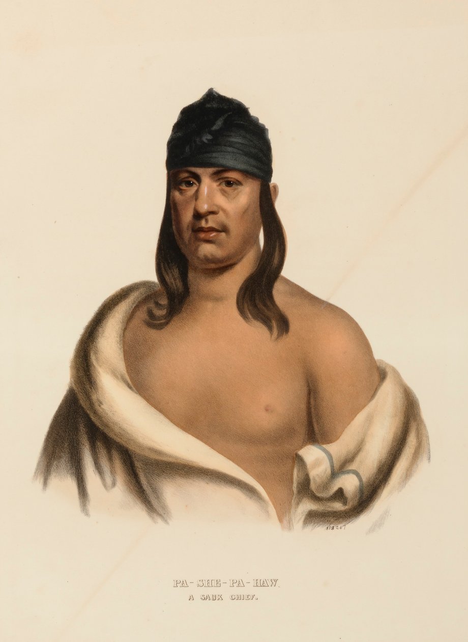 PA-SHE-PA-HAW. Ein SAUK-Häuptling, aus Geschichte der Indianerstämme Nordamerikas von Charles Bird King