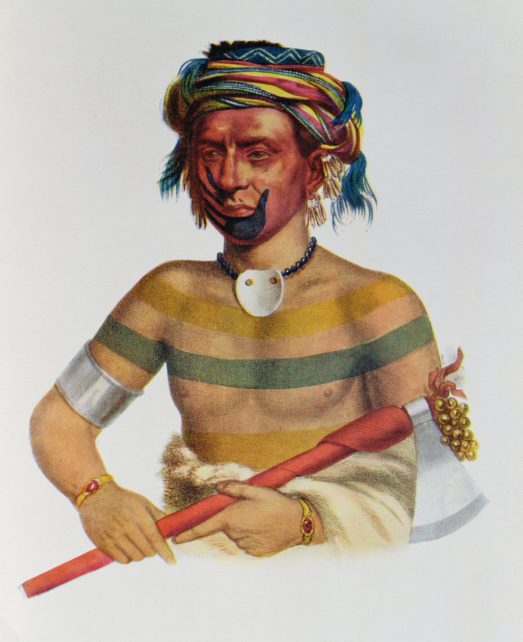 Shau-Hau-Napo-Tinia, ein Iowa-Häuptling, 1837, Illustration aus 