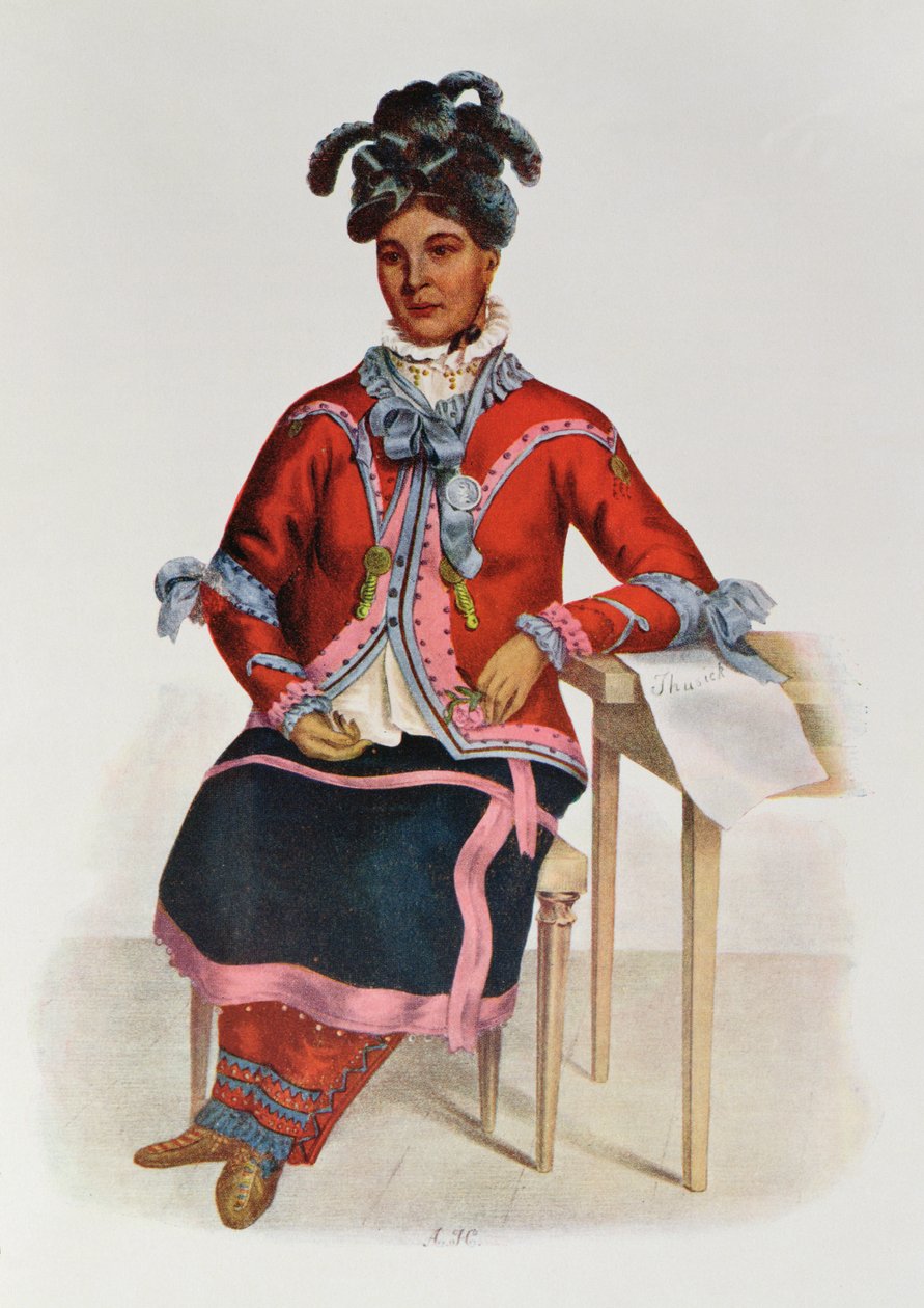Tshusik, eine Chippeway-Frau, 1827, Illustration aus 