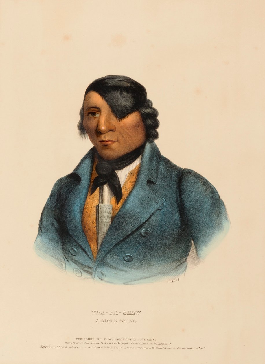 WAA-PA-SHAW. EIN SIOUX-HÄUPTLING, aus Geschichte der Indianerstämme Nordamerikas von Charles Bird King