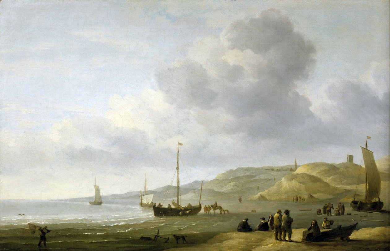 Szene am Ufer in der Nähe von Scheveningen (Holland) von Charles Brooking