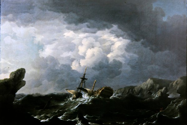 Das Wrack der HMS Lichfield vor der Küste Marokkos, 29. November 1758 von Charles Brooking