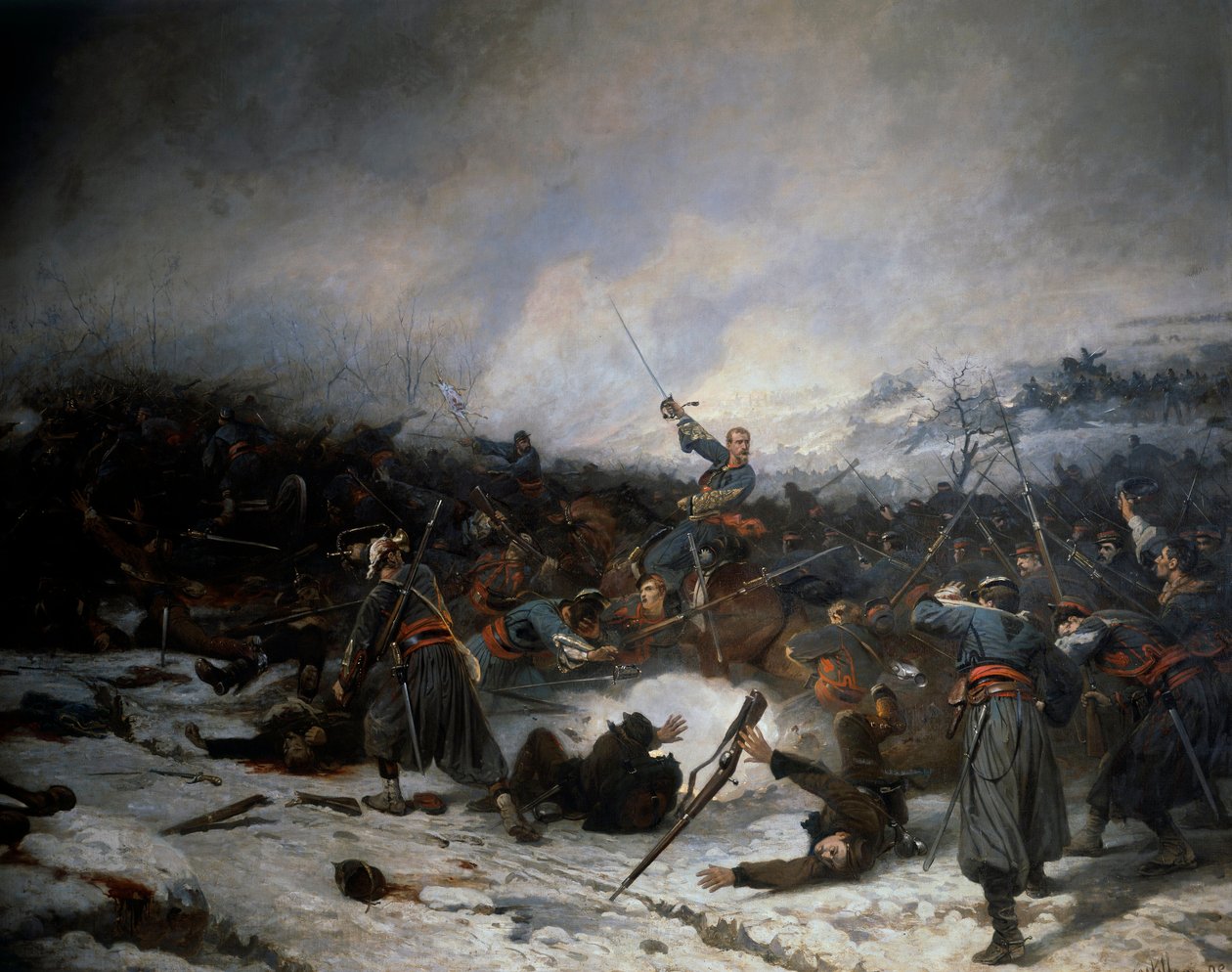Deutsch-Französischer Krieg 1870: Die Schlacht von Laigny am 2. Dezember von Charles Castellani