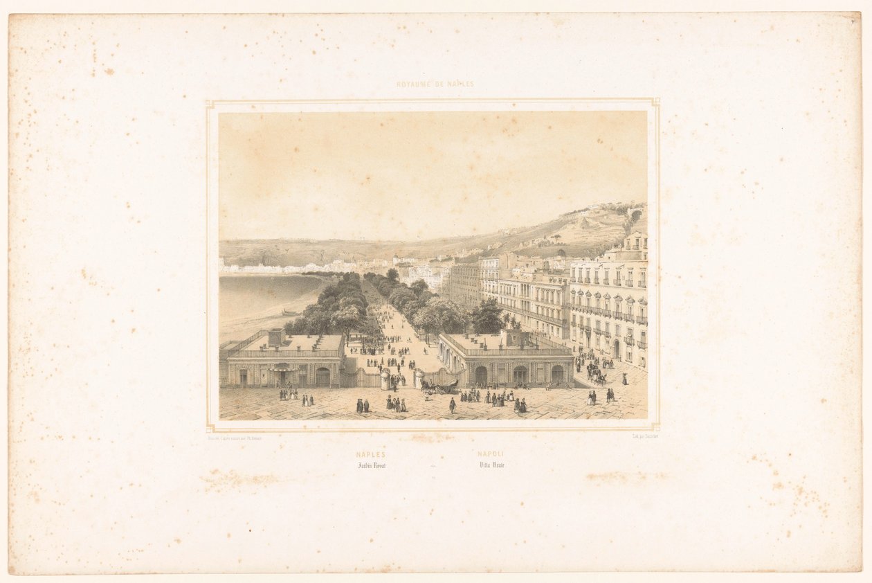 Blick auf die Villa Poggio Reale mit Baumallee in Neapel von Charles Claude Bachelier