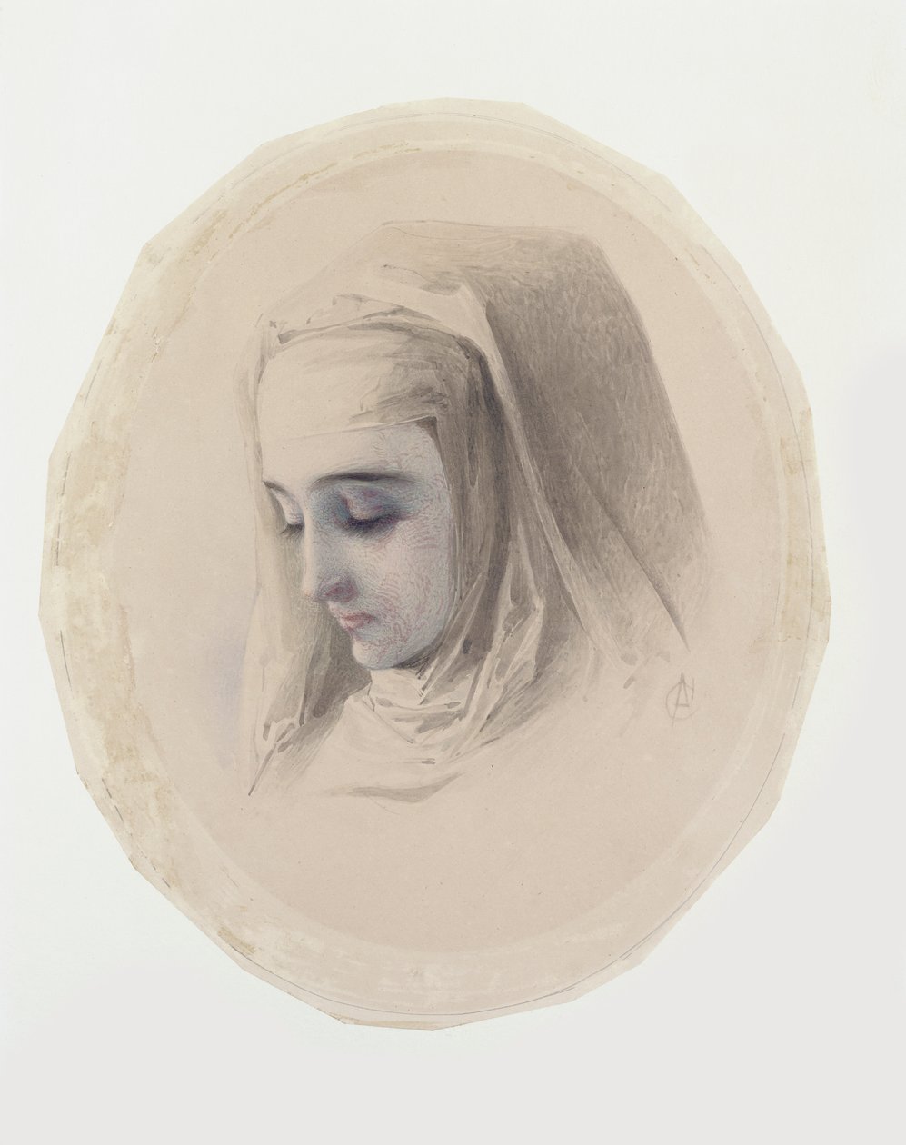 Kopfstudie für Klostergedanken, 1851 von Charles Collins