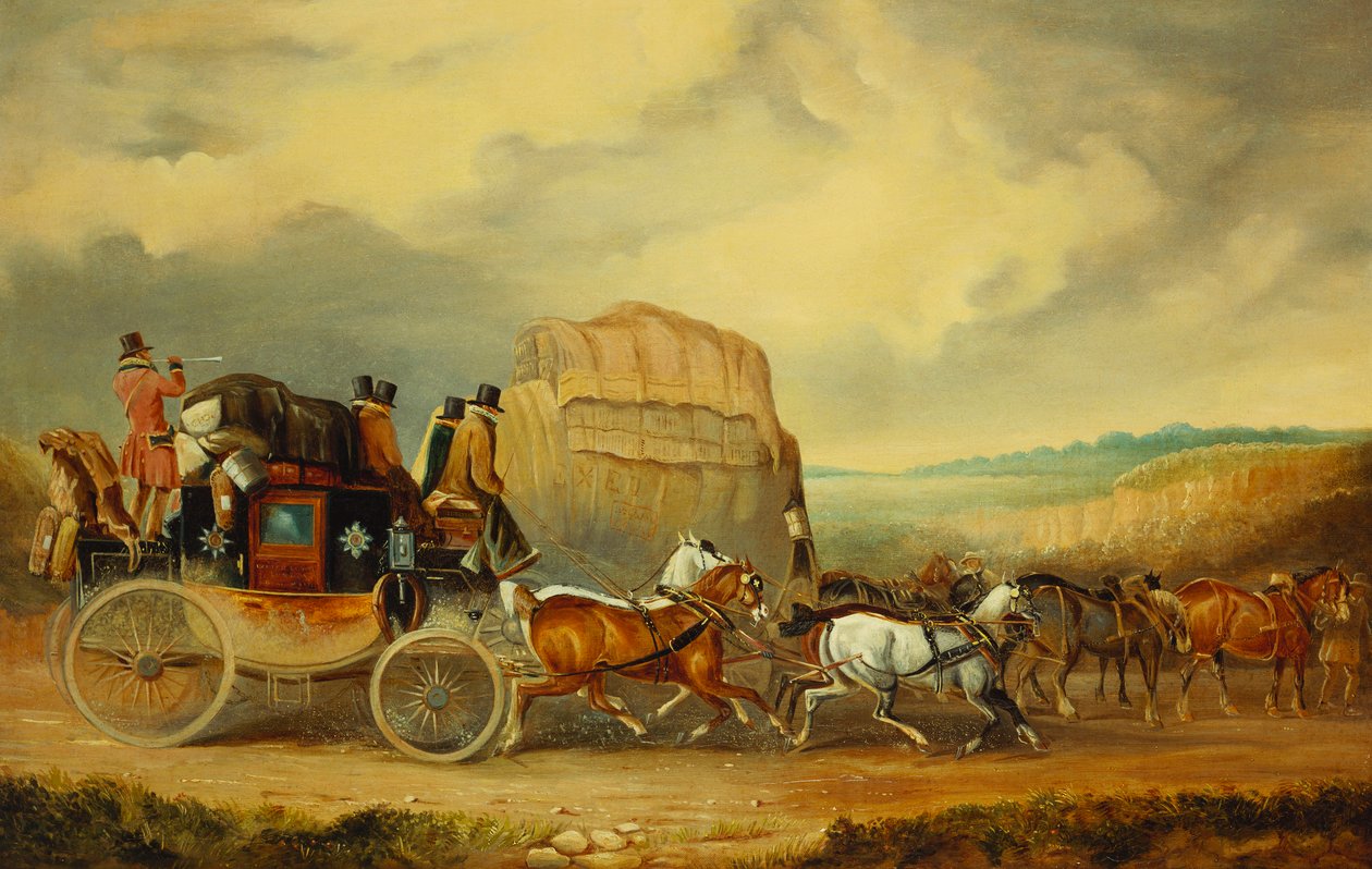 Die Exeter nach London Royal Mail passiert William Downes Exeter Wagen