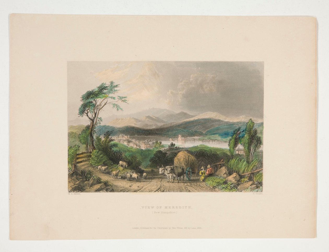 Ansicht von Meredith, New Hampshire, Illustration für Nathaniel Parker Willis von Charles Cousen