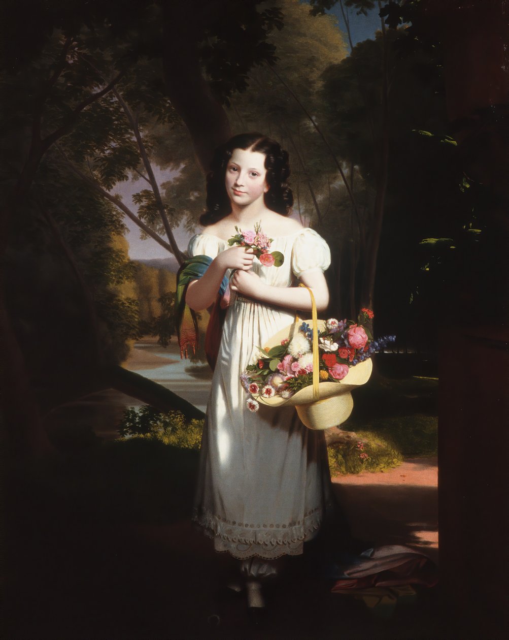 Kleines Mädchen mit Blumen Amelia Palmer, ca. 1830 von Charles Cromwell Ingham