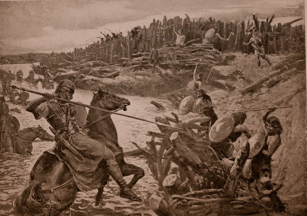 Caesar überquert die Themse, Illustration aus 