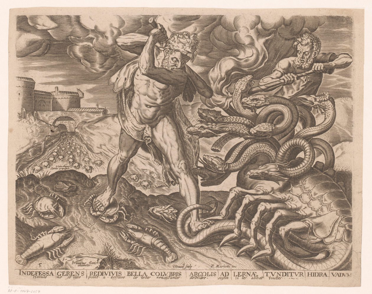 Herkules besiegt die Hydra von Lerna von Charles David